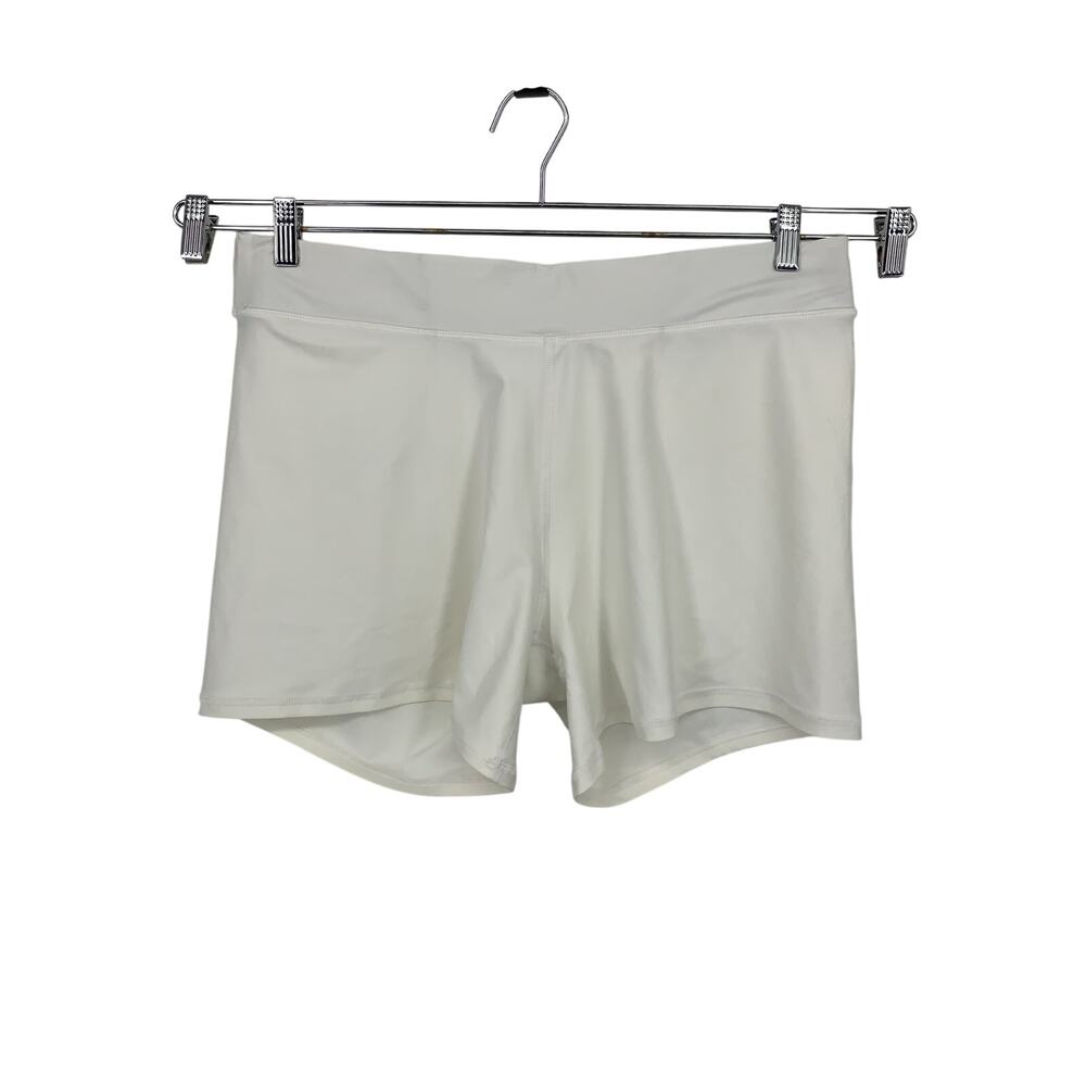 DSG Shorts Womens 2X White Mid Rise Wide Elastic Waistband Stretch Tonal Logo